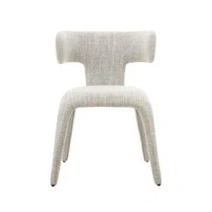 Cream minimalist dining chairs, set of 2, comfortable and durable with steel legs
