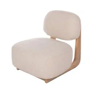 Tatum Armchair Off White, cozy texture, sleek timber frame, outdoor luxury seating