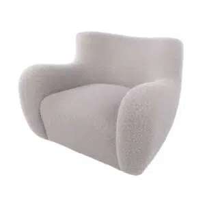 Maddox Armchair Grey, cozy and stylish, curved silhouette, fluffy finish, living room accent
