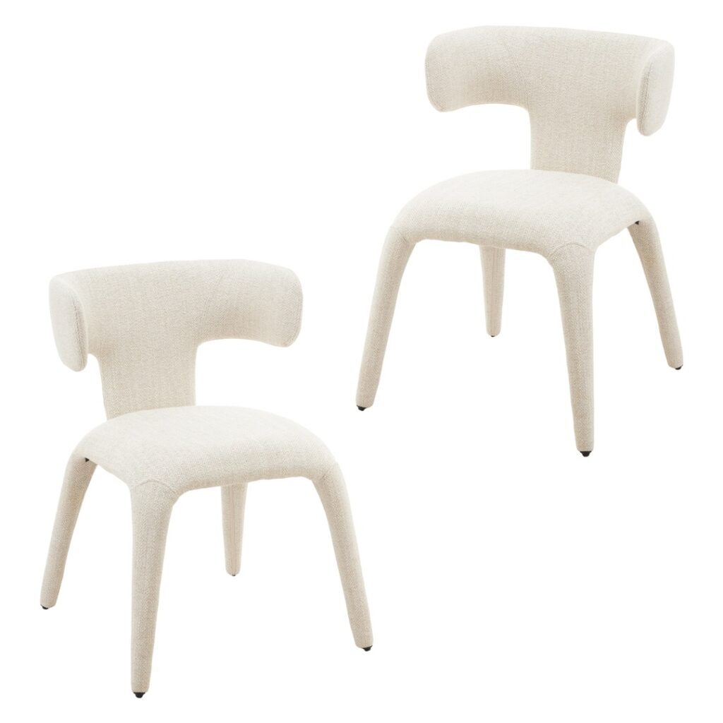 Cream dining chairs, elegant design, comfortable, durable, easy assembly
