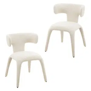 Cream dining chairs, elegant design, comfortable, durable, easy assembly