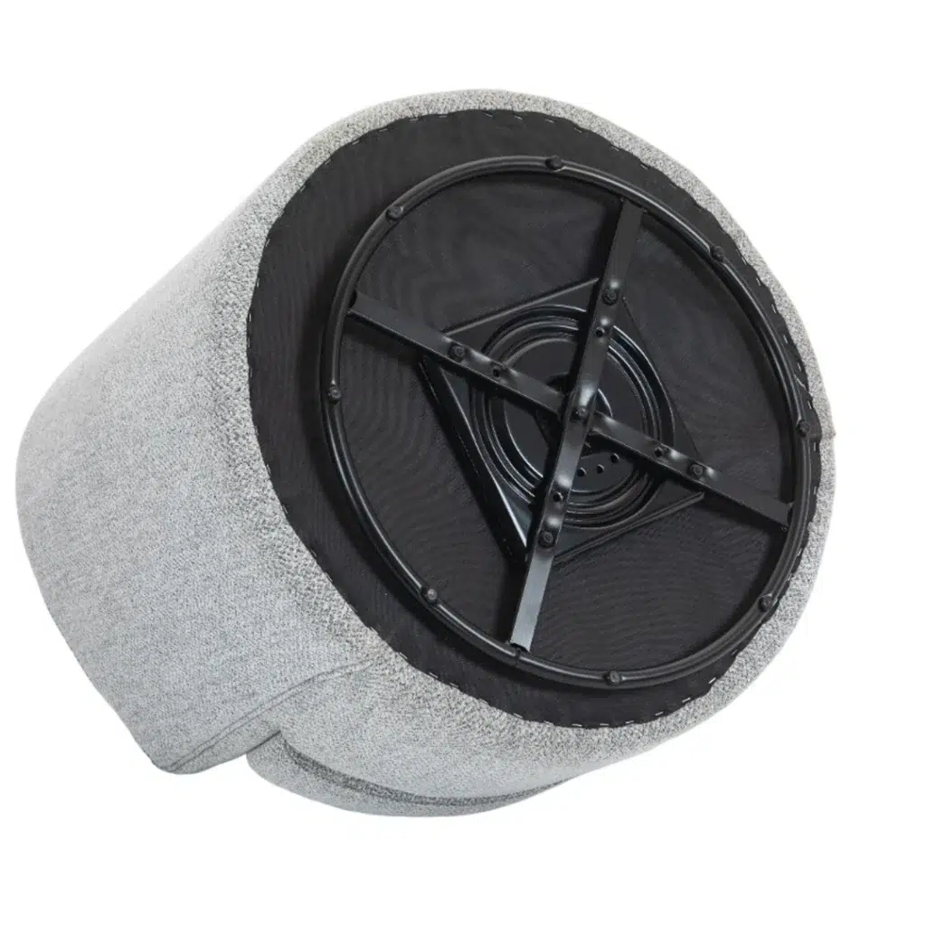 Zoey Swivel Chair Taupe Textured Fabric Steel Base