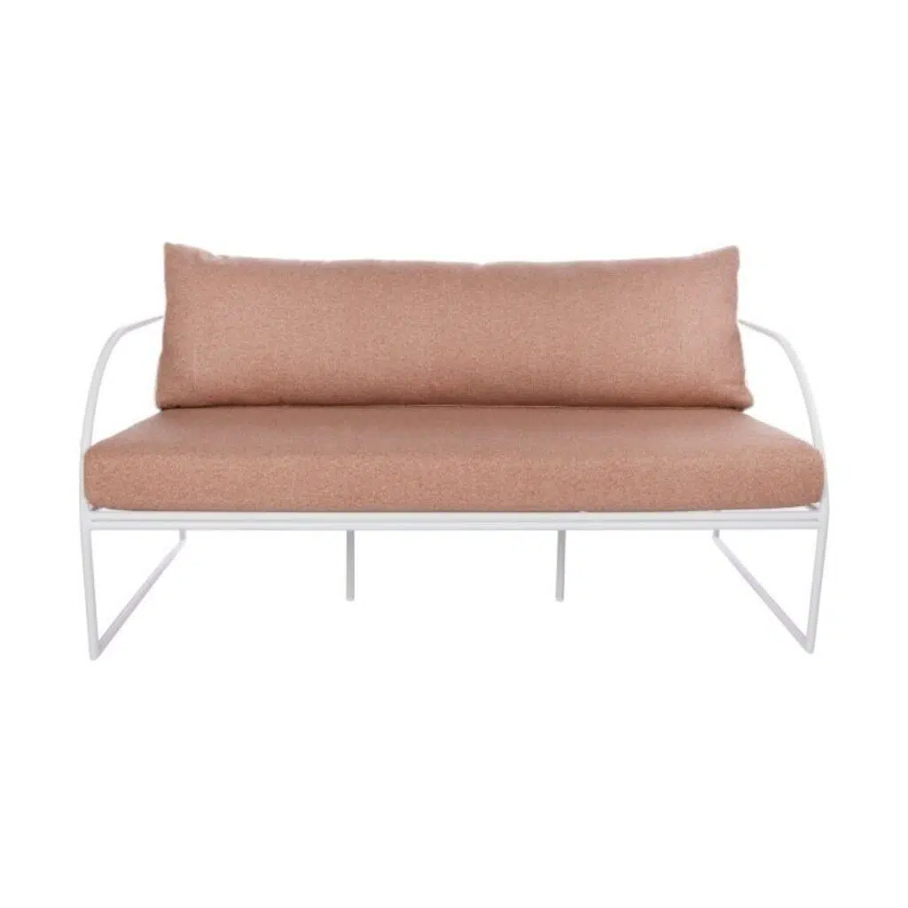 Reeve Outdoor 2 Seater Sofa, Pink & White, Elegant Design