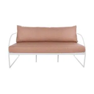 Reeve Outdoor 2 Seater Sofa, Pink & White, Elegant Design