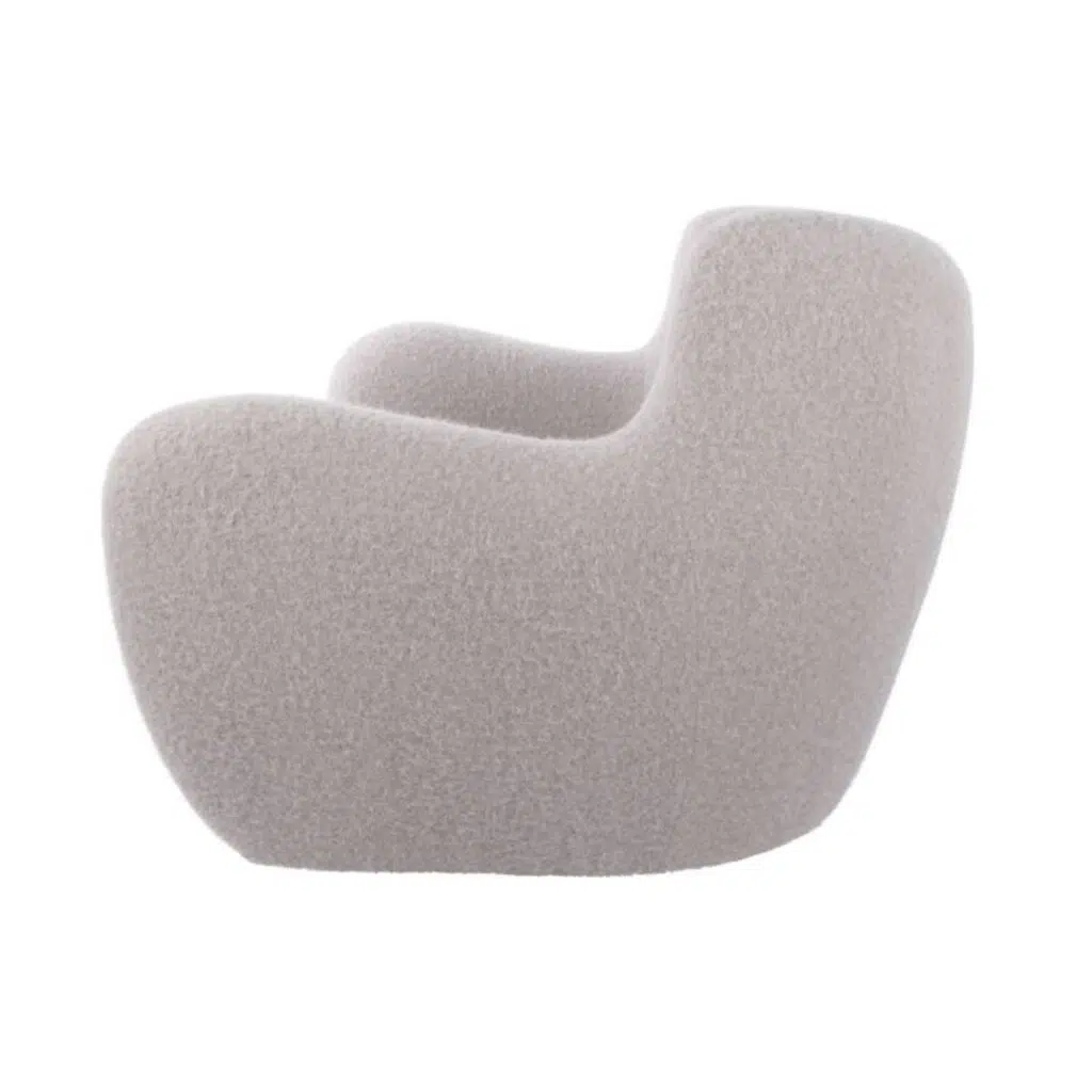 Maddox Armchair Grey, cozy & stylish, curved silhouette, fluffy finish, living room accent