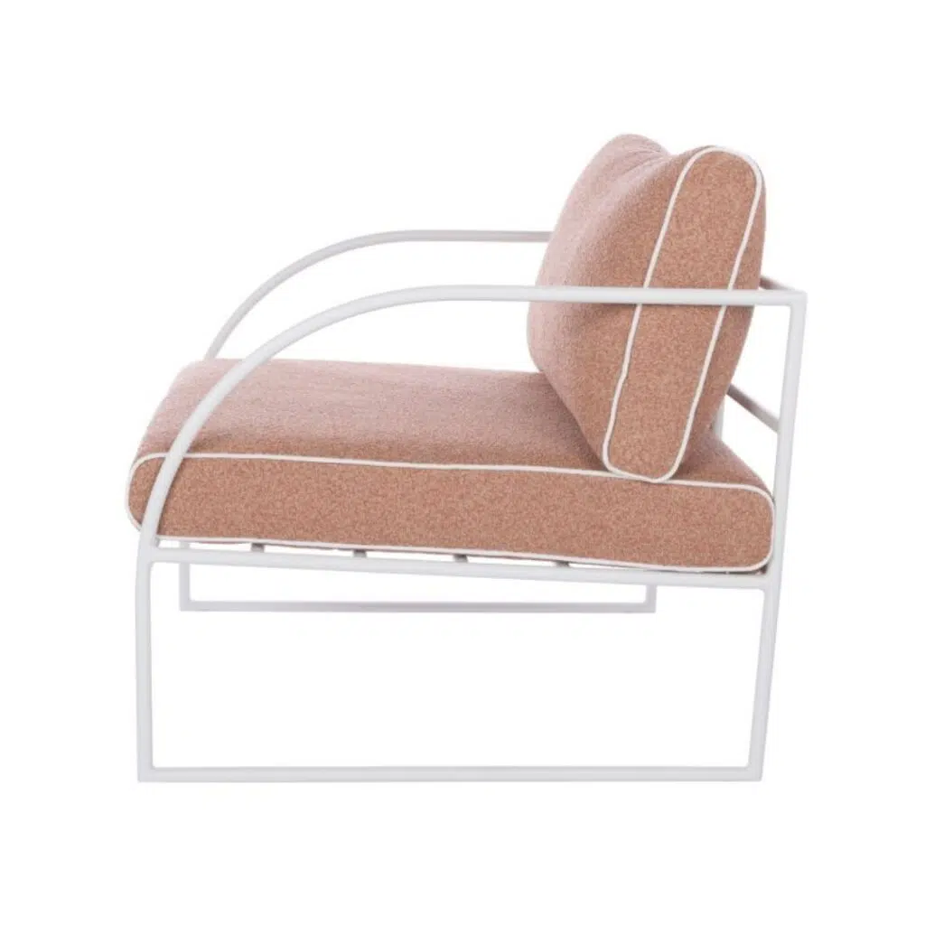 Reeve Outdoor Armchair Pink White Comfort Elegance