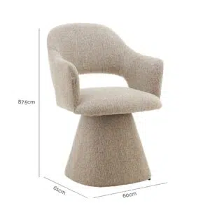 Samantha Swivel Chair Desert Taupe Modern Dining Chair With Padded Cushions