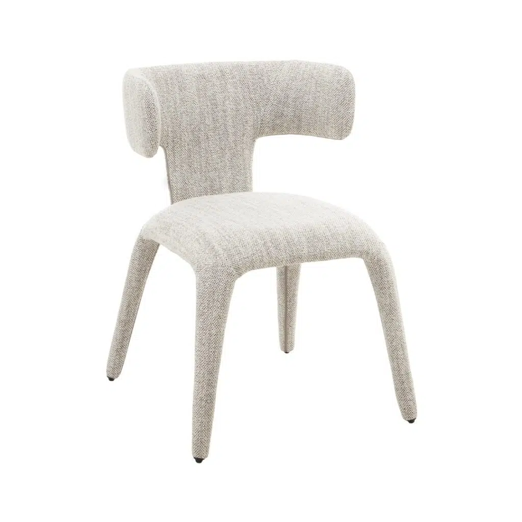 Cream minimalist dining chairs, set of 2, comfortable and durable with steel legs