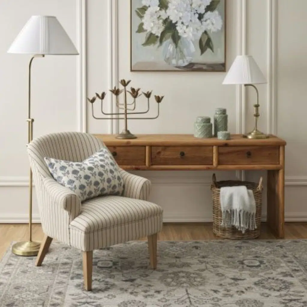 Monet Armchair in Off White, Oak White Wash, luxurious comfort, heritage design, removable pad.