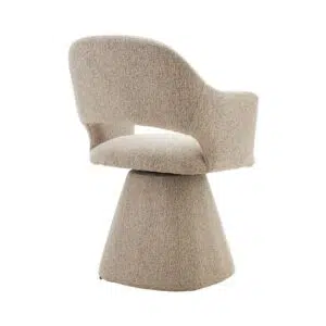 Elegant swivel dining chair, desert taupe, padded, steel frame, 60x61x87.5cm