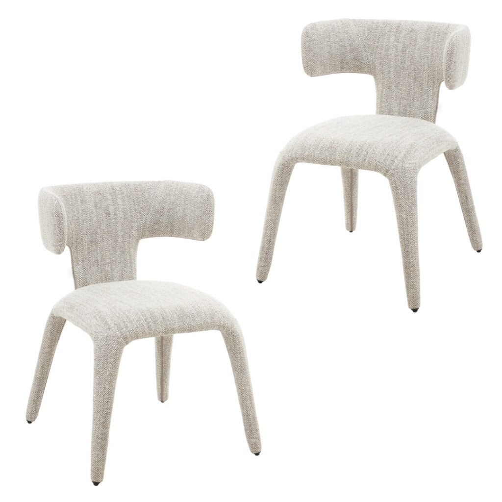Cream Valerie dining chairs, minimalist design, comfortable, durable, easy assembly