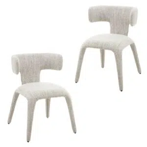 Cream Valerie dining chairs, minimalist design, comfortable, durable, easy assembly