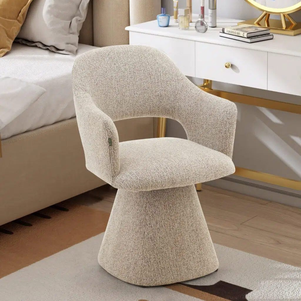 Samantha Swivel Chair, Taupe, Modern, Comfortable, Durable
