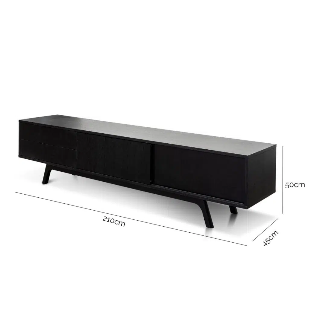 Eclipse 2.1m TV Unit Full Black Modern Design