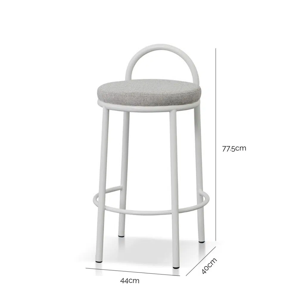 Modern 63cm Grey Fabric Bar Stool Set Robust Steel Frame Space-Saving Design