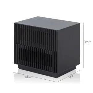 Nova Full Black Bedside Table with Ash Veneer