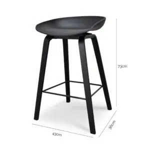 Black 65cm Bar Stool, Modern Design, Comfortable Seat, Durable Construction
