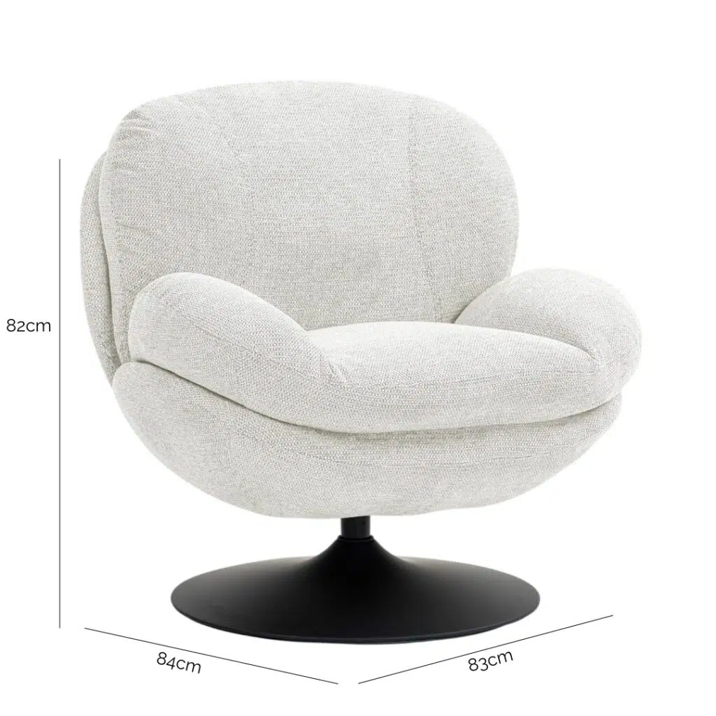 Beige Swivel Accent Chair, Elegant Design, Durable Steel Base, Textured Fabric, 360-Degree Rotation