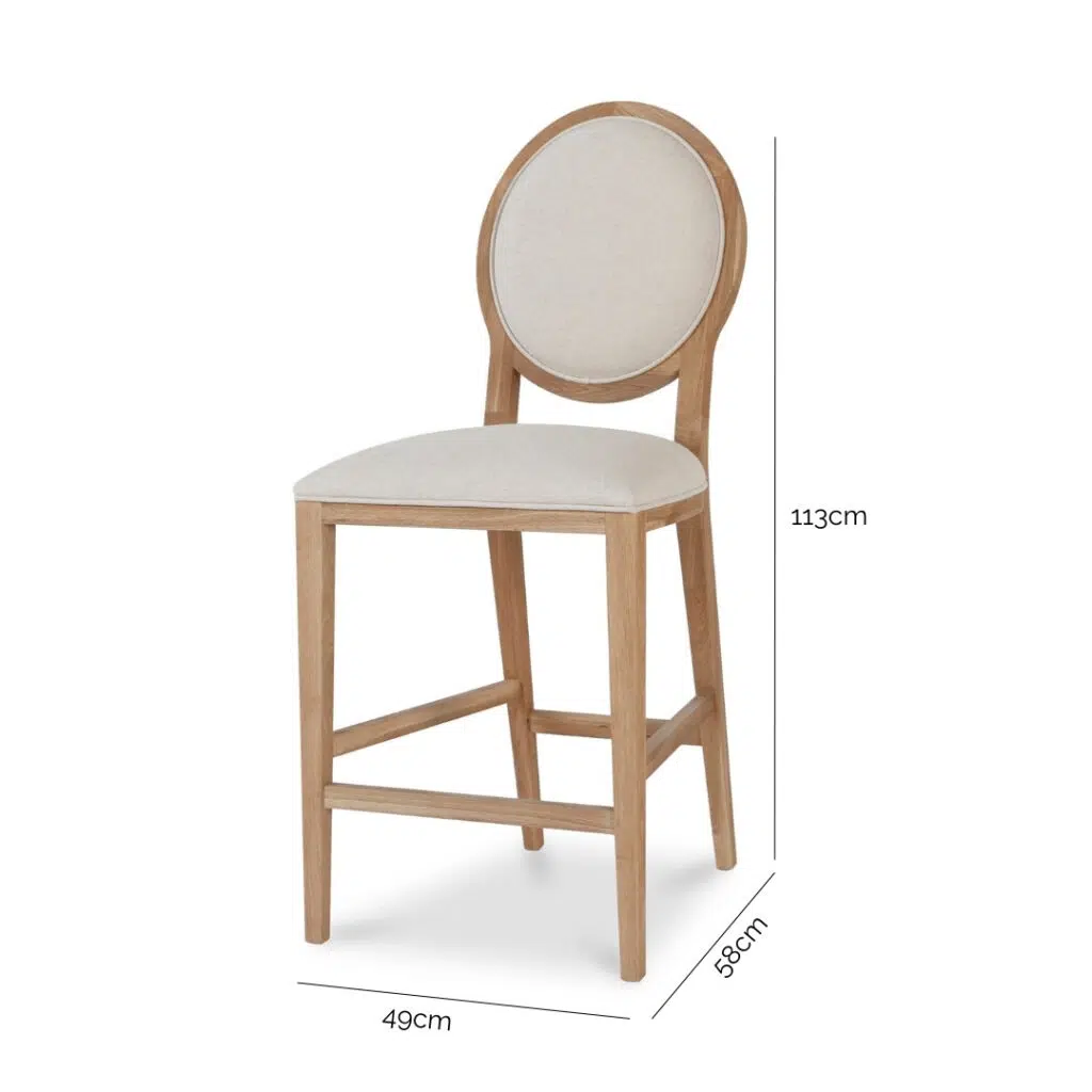 Luna Bar Stool 65cm Light Beige Set 2 Modern Design Durable Comfortable
