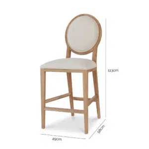 Luna Bar Stool 65cm Light Beige Set 2 Modern Design Durable Comfortable