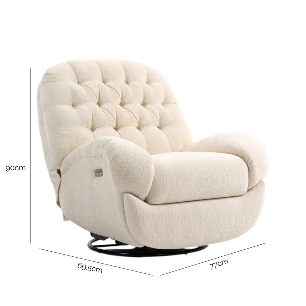 Electric Rocking Recliner, Textured Fabric, Durable Wood Frame, Spacious Seat, Easy Assembly