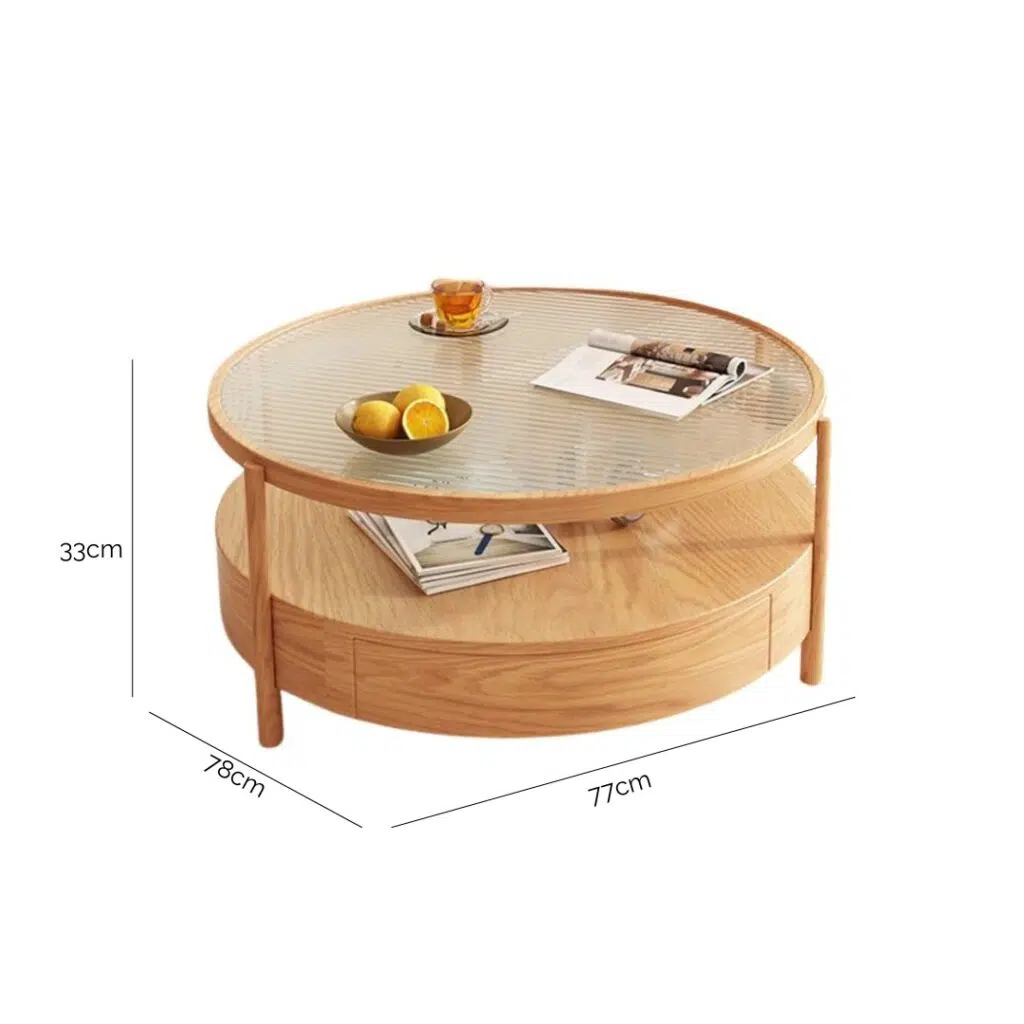 Sophie Coffee Table Natural Wood Finish Modern Storage