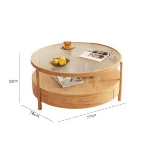 Sophie Coffee Table Natural Wood Finish Modern Storage