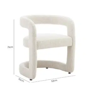 Bella Dining Chair Beige Modern Comfortable Seat