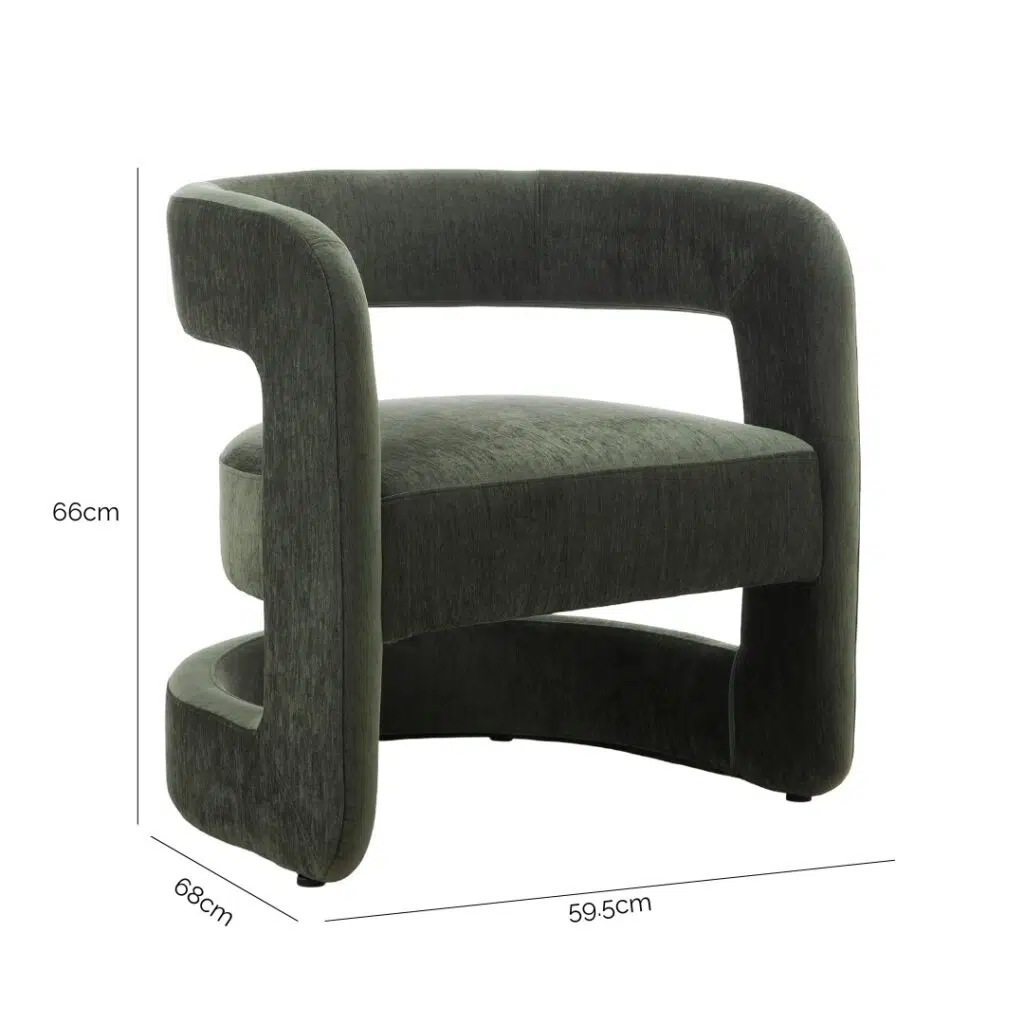 Elegant Hunter Green Accent Chair, Fully Upholstered, Compact Size
