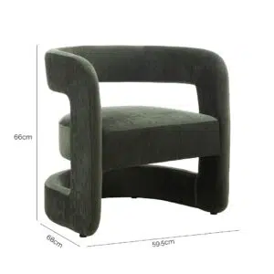 Elegant Hunter Green Accent Chair, Fully Upholstered, Compact Size