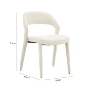 Elegant Beige Dining Chairs Set of 2, Padded, Durable Steel Frame