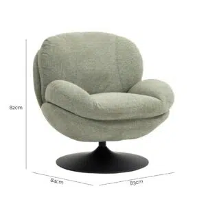 Moss Swivel Chair, Luxurious Comfort, Durable Steel Base