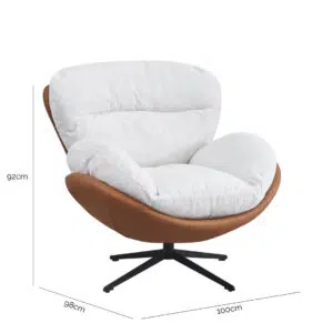 Beige Tan Swivel Chair, Modern Elegant Design