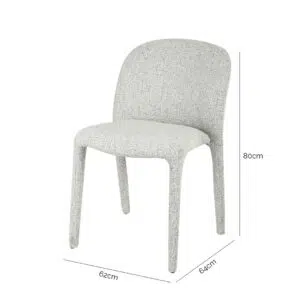 Light Grey Noelle Dining Chairs, Set of 2, Modern Minimalist Design