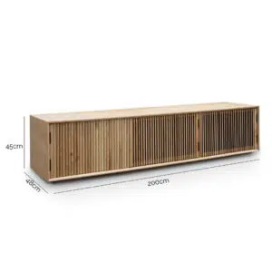 Dane 2m TV Unit in Natural Ash Veneer, Spacious Storage, Modern Design