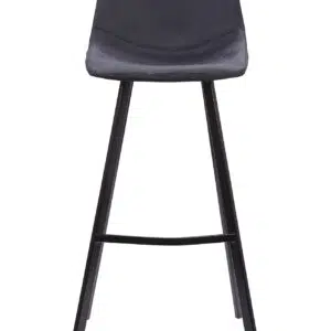 Black Fabric 80cm Bar Stool Set, Modern Danish Style, Easy Assembly