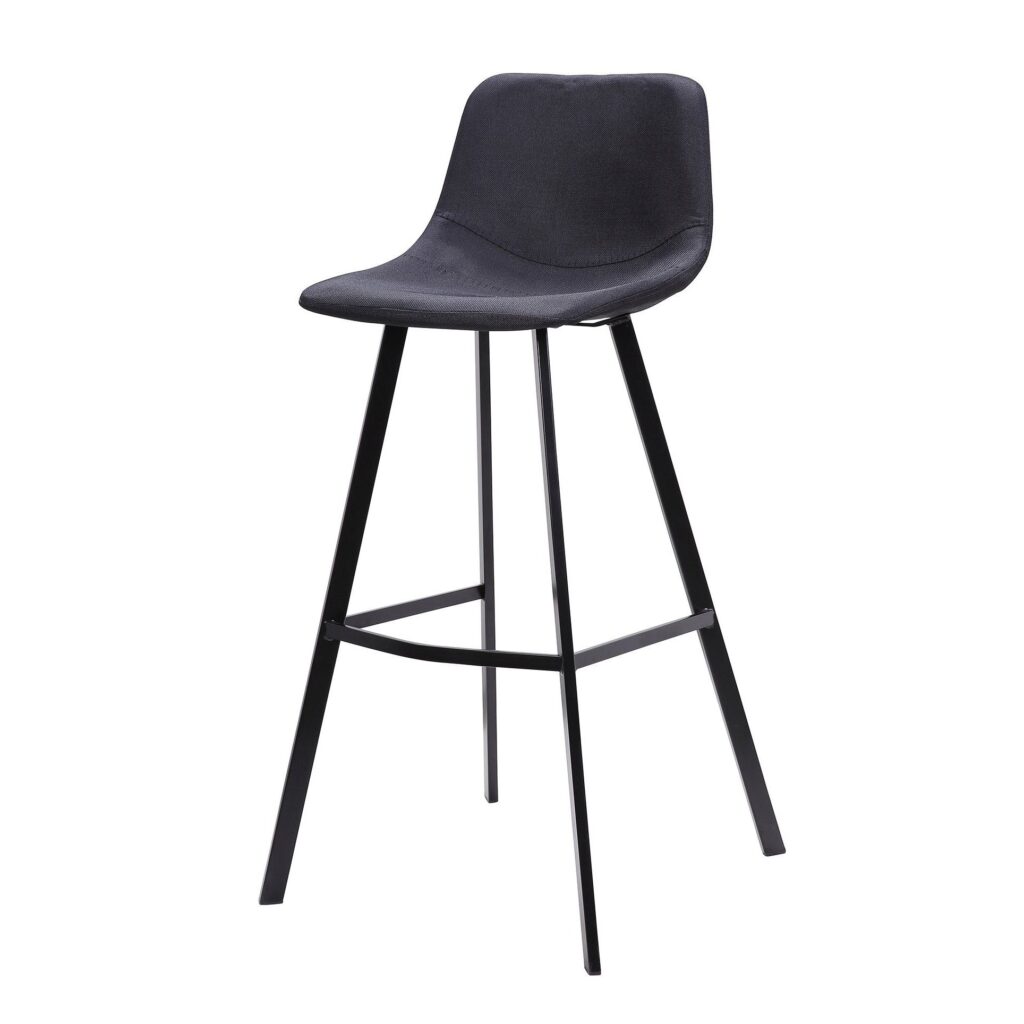 Black Fabric 80cm Bar Stool Set Modern Design