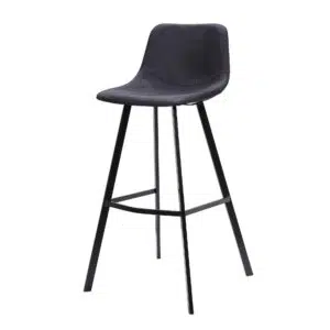 Black Fabric 80cm Bar Stool Set Modern Design