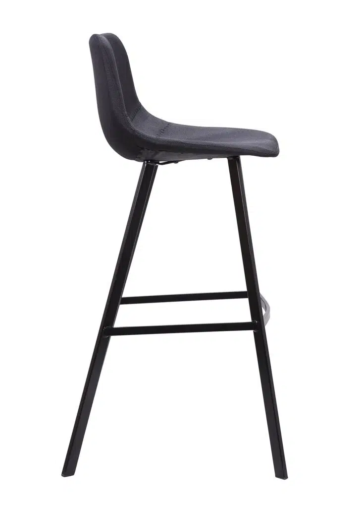 black fabric bar stool set modern design