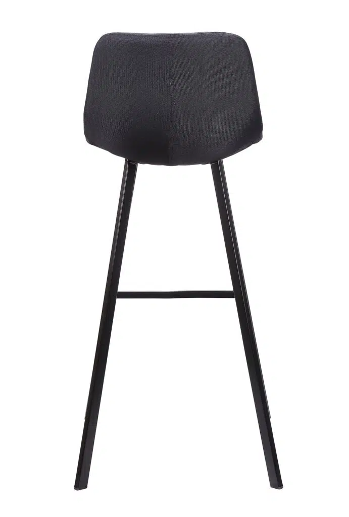 Black Fabric 80cm Bar Stool Set Modern Design