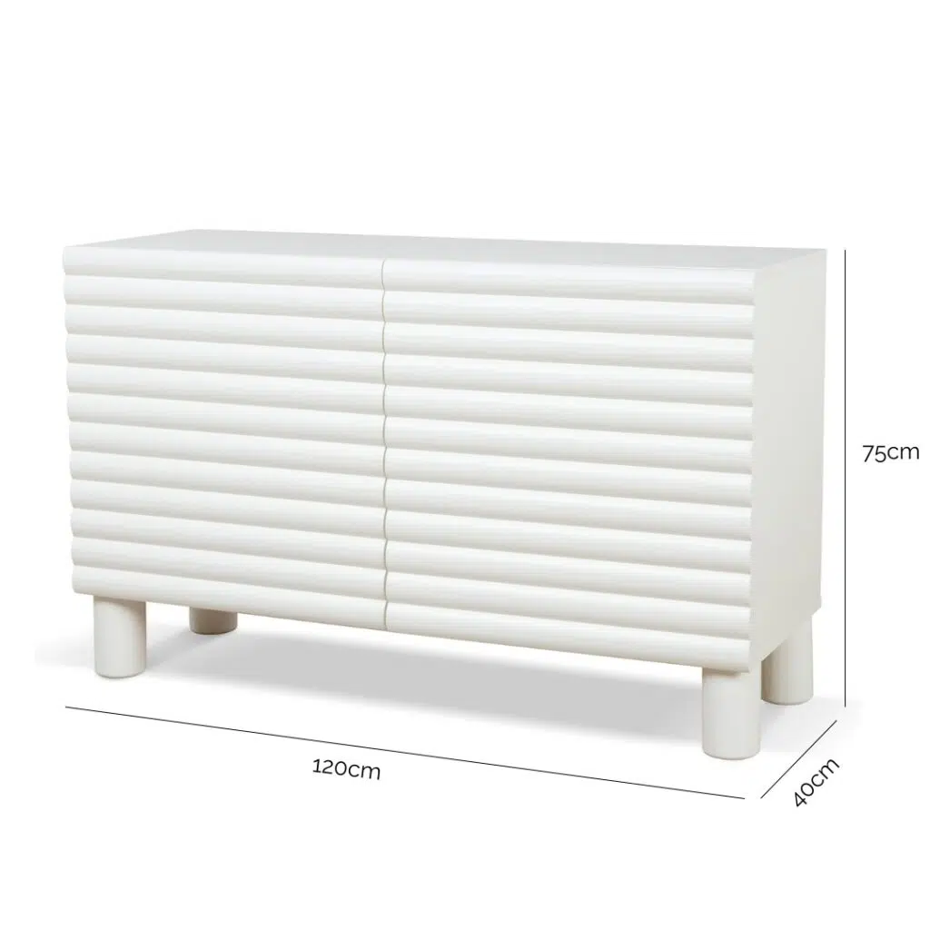 Elegant 1.2m White Sideboard Unit with Storage