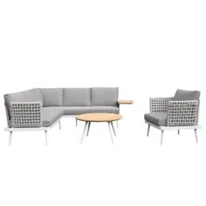 Casey Outdoor Lounge Set 4-Piece Weather-Resistant UV-Polyester Durable Outdoor Furniture