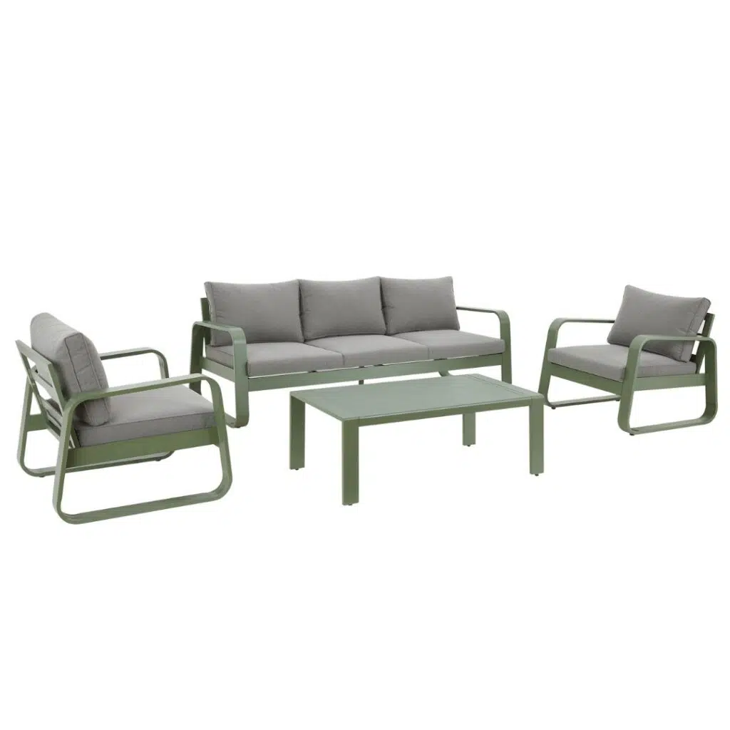 Jennie 4-Piece Outdoor Lounge Set UV & Water Resistant Green