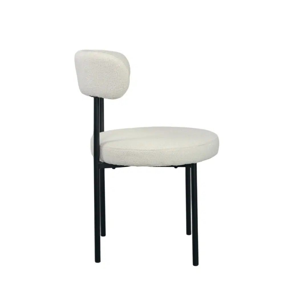 Arco Boucle Dining Chair Soft Cream Boucle Modern