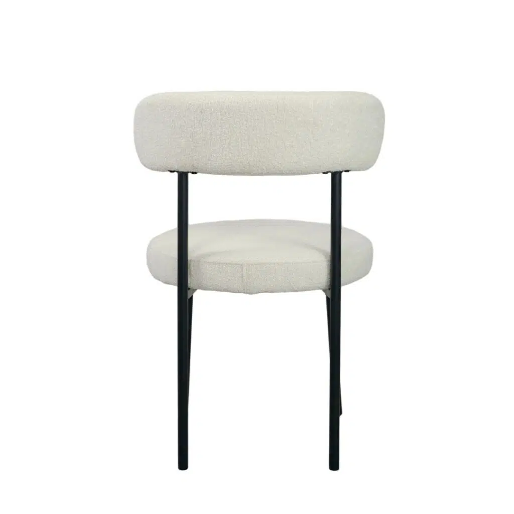 Arco Boucle Dining Chair Soft Cream Boucle