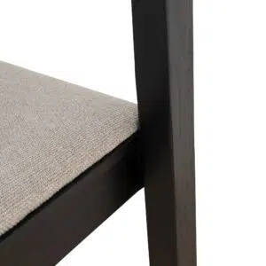 Modern black bar stool with grey seat