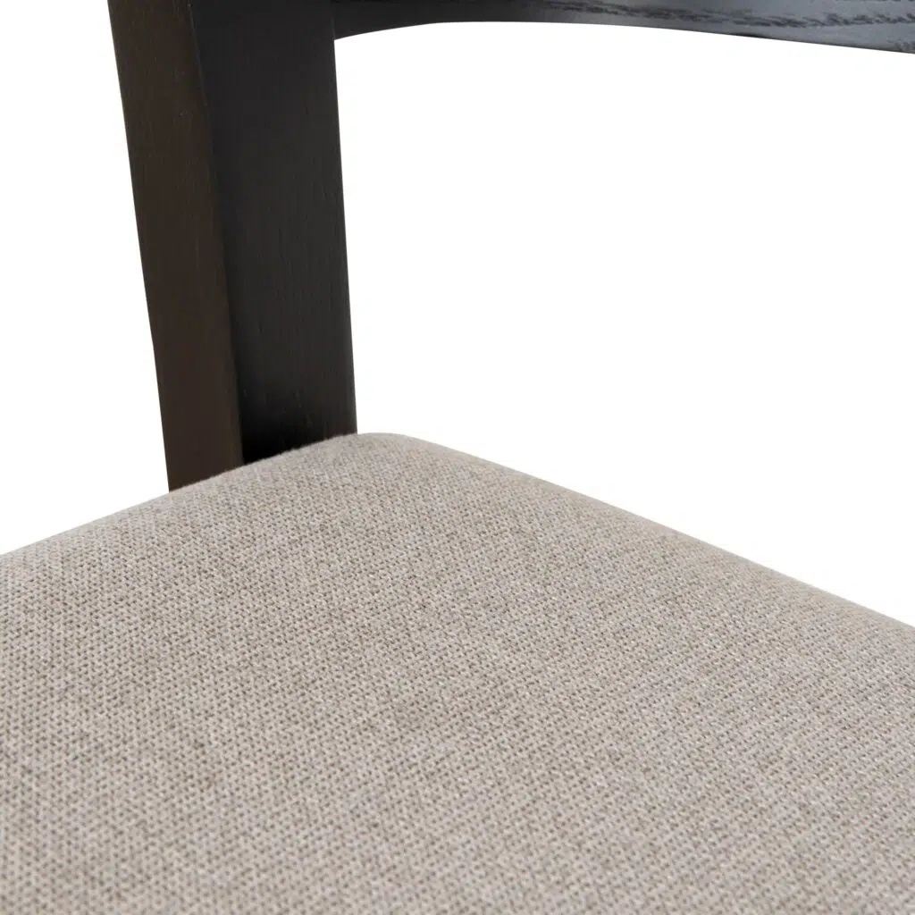 Modern black bar stool with grey seat