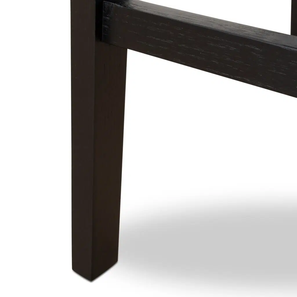Modern black bar stool with grey seat
