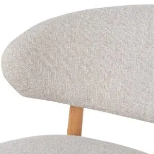 Beige Bar Stool 65cm, Natural Oak, Modern Design, Comfortable Seat, Durable Oak Frame, 200kg Capacity, Assembled