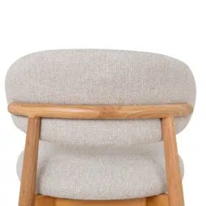Beige Bar Stool 65cm, Natural Oak, Modern Design, Comfortable Seat, Durable Oak Frame, Compact Size, Assembled